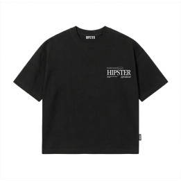 T-Shirt Boxy fit "Worldwide" - Black | Hipster