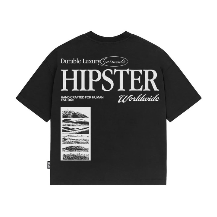 T-Shirt Boxy fit "Worldwide" - Black | Hipster