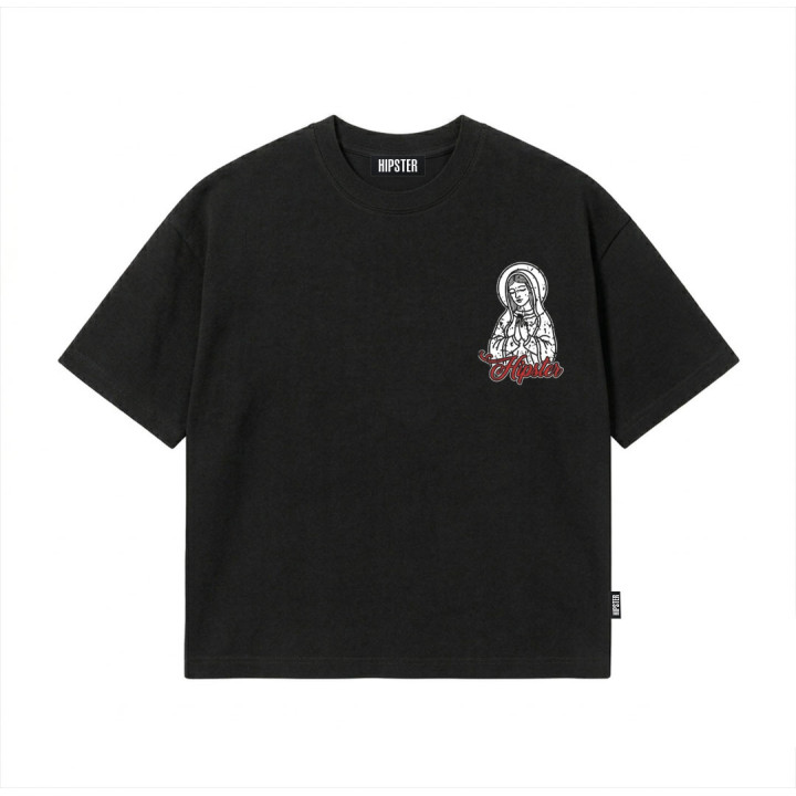 T-Shirt Boxy fit "Collage Tattoo" - Black | Hipster