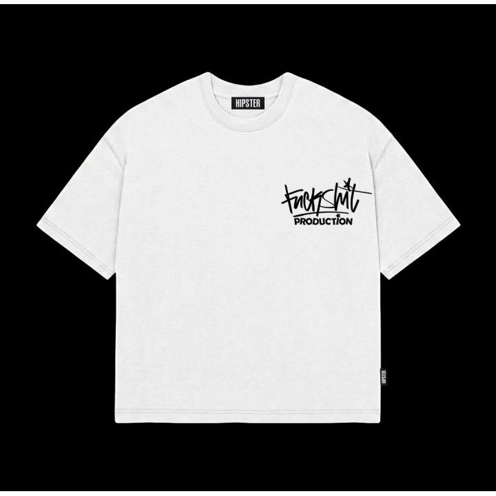 T-Shirt Boxy fit "Fuckshit Production" - White | Hipster