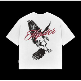 T-Shirt Uomo Boxy fit "Falcon Spirit" - White | Hipster