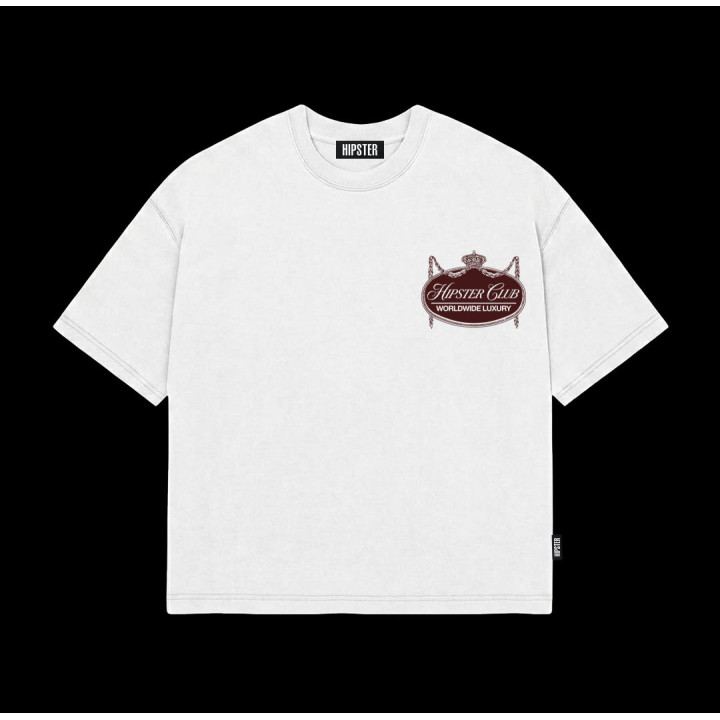 T-Shirt Boxy fit "Hipster Club" - White | Hipster