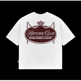 T-Shirt Uomo Boxy fit "Hipster Club" - White | Hipster