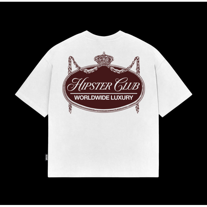 T-Shirt Boxy fit "Hipster Club" - White | Hipster