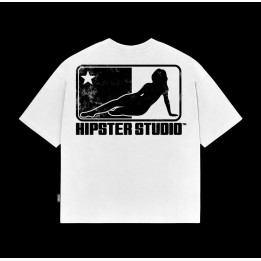 T-Shirt Uomo Boxy fit "Hipster Studio" - White | Hipster