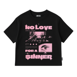 T-Shirt Donna Oversize "No Love for a Sinner" | Hipster
