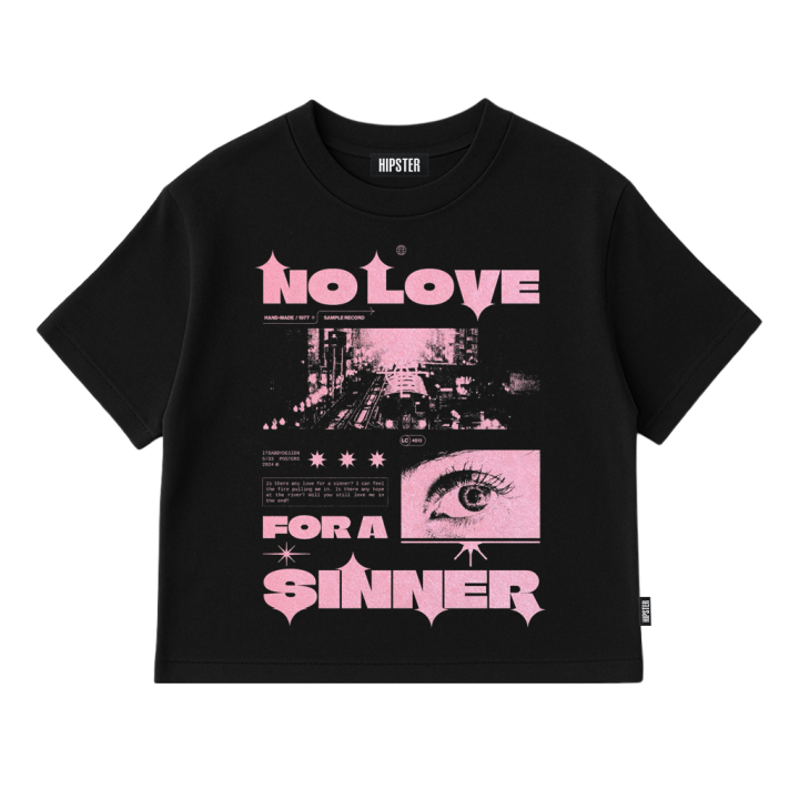 T-Shirt Donna Oversize "No Love for a Sinner" | Hipster