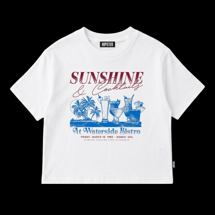 T-Shirt Donna Oversize "Sunshine & Cocktails" | Hipster