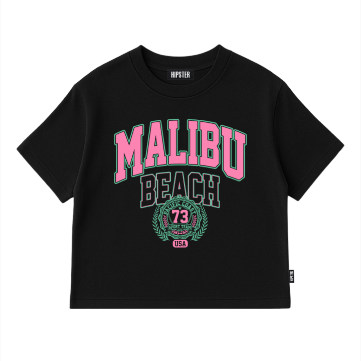 T-Shirt Oversize "Malibu Beach" - Black | Hipster