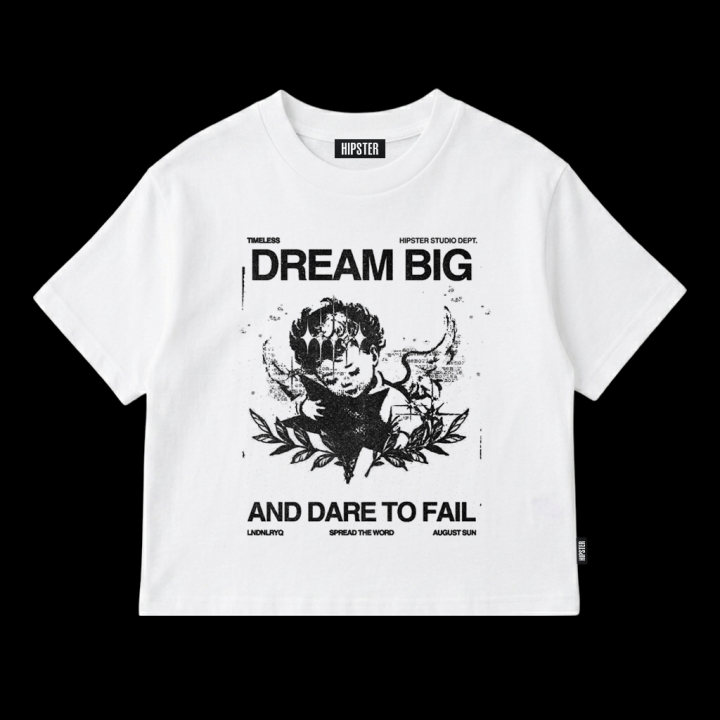 T-Shirt Donna Oversize "DREAM BIG AND DARE TO FAIL" | Hipster