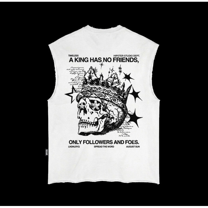 Tank Top Uomo Raw "A King Has No Friends" | Hipster