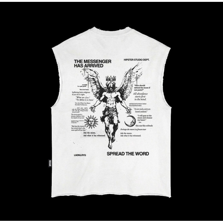Tank Top Uomo Raw "The Messenger Has Arrived" | Hipster
