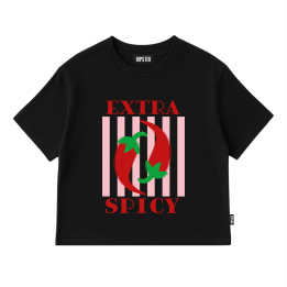 T-Shirt Oversize "Extra Spicy" - Black | Hipster